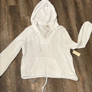 Magaschoni White Hooded Organic Cotton Gauze Shirt